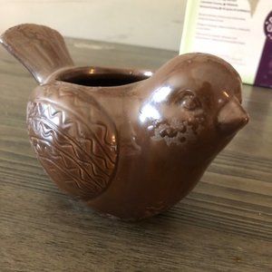 Brown decorative bird planter plant holder